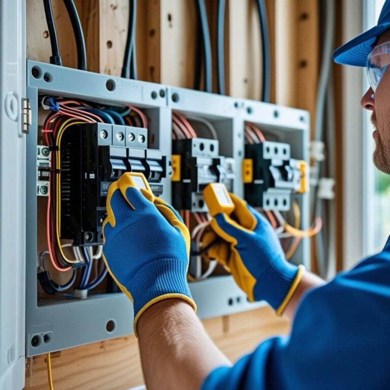 Electrician performing switchboard upgrade in Geelong home